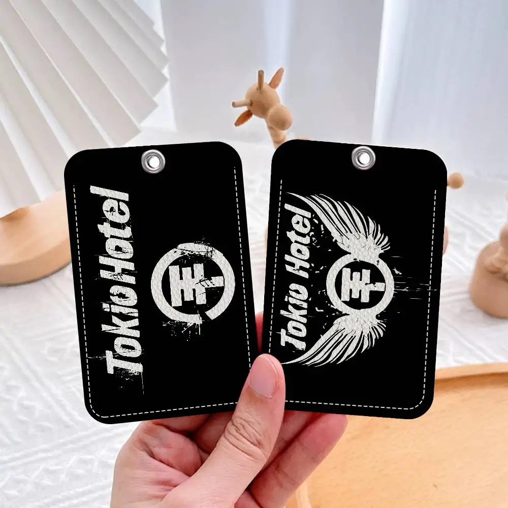 

Кожаный чехол для пропуска T-Tokio H-Hotel Tom Bill Kaulitz, 1 шт., держатель для карт, брелок, кольцо для ключей, чехол для пропусков в здание, чехол для удостоверений личности