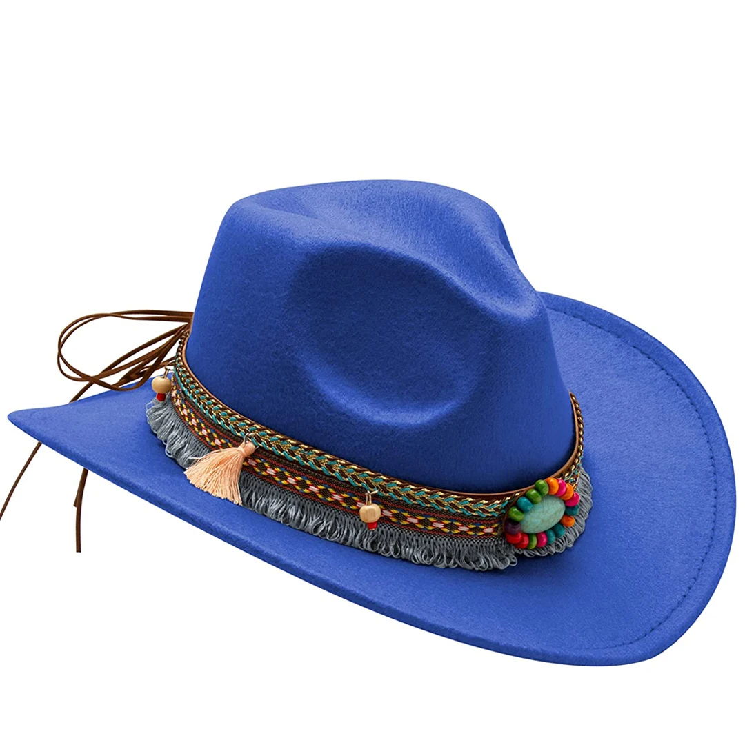 Unisex Western Cowboyhut aus Filz mit Quaste und Gürtel für Mädchen und Jungen, Cowboy-Accessoire für Kinder – Detail 4