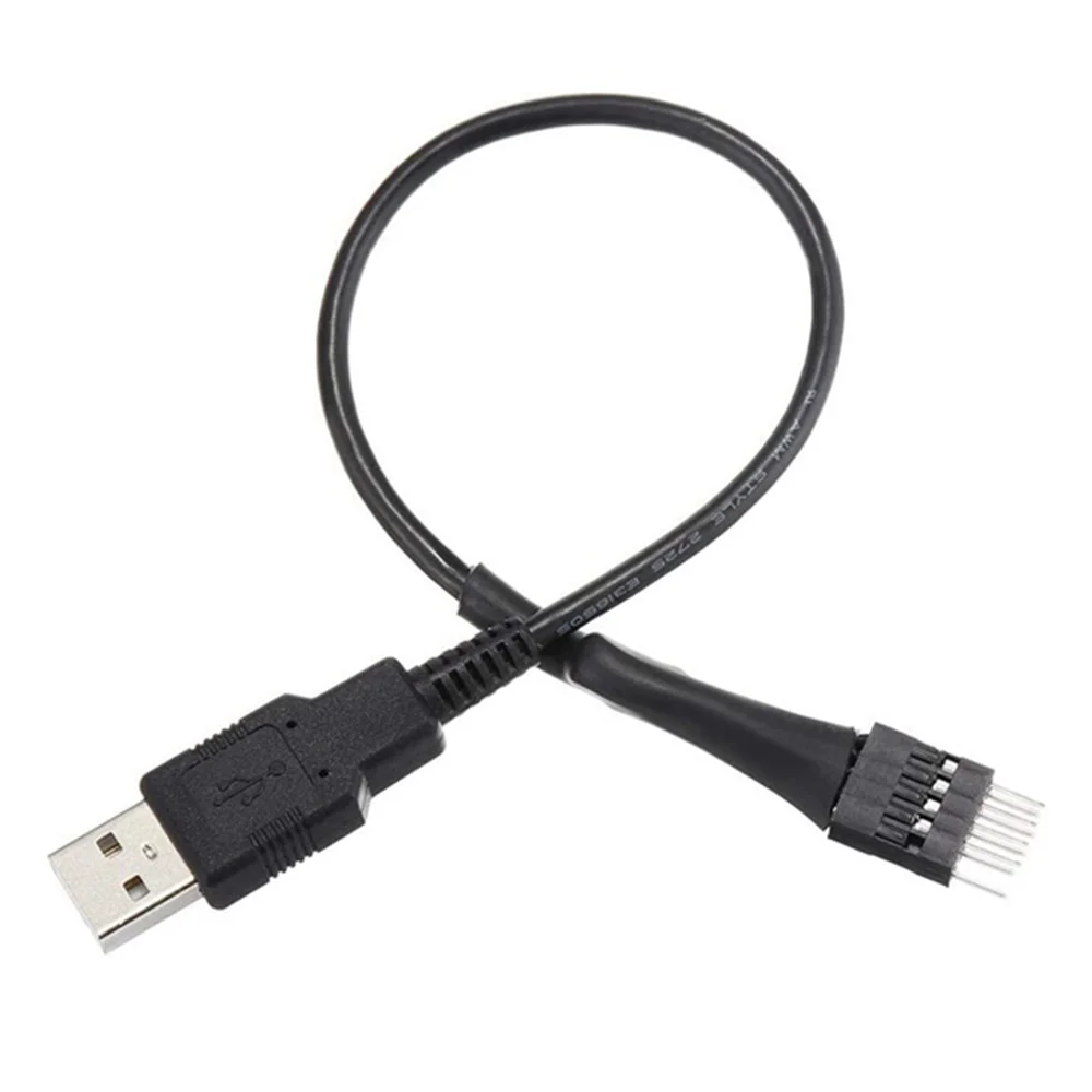 Cable de extensión de datos de 9 pines macho A USB externo macho para placa base de PC, 20cm