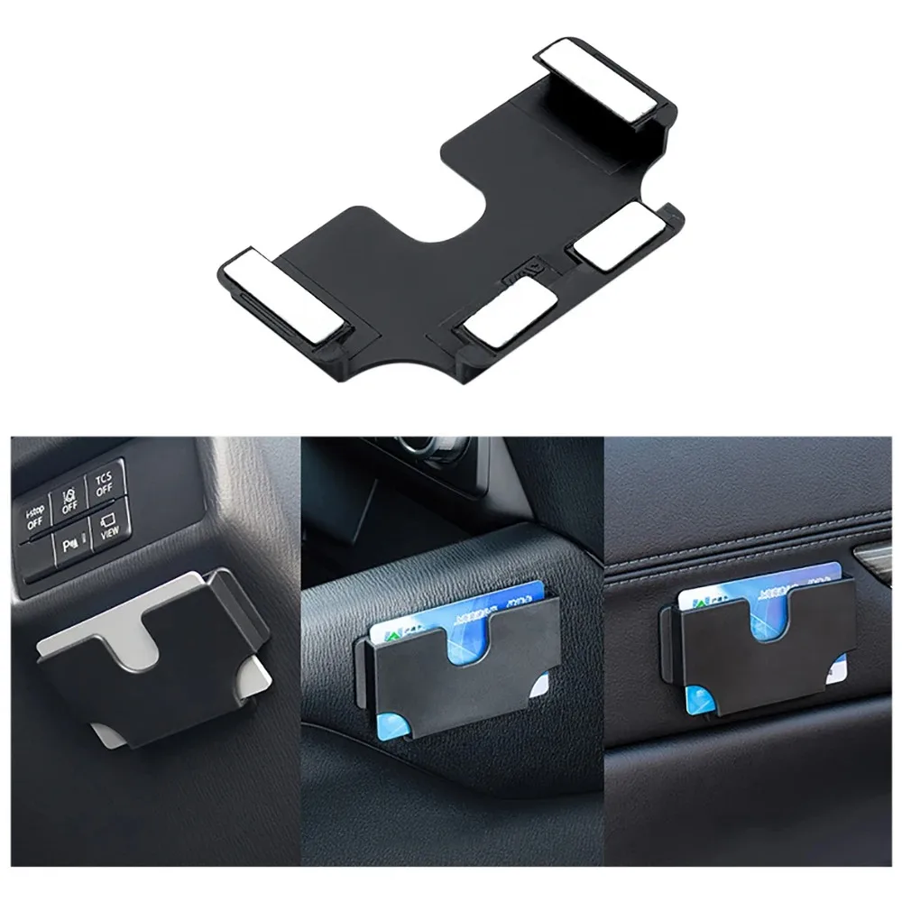 Self Adhesive Car Interior Card Holder Multi-function Organizer Card Storage Box Car Sun Visor Card Slot Box Car Accessories