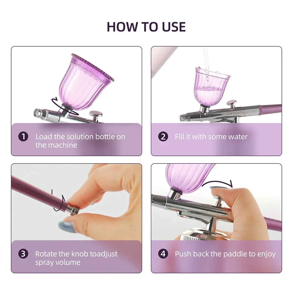 Pistola de pulverización de pintura portátil, Mini compresor de aire, Kit para arte de uñas, tatuaje, artesanía, pastel, inyector de oxígeno, Nano
