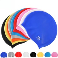 Silicone Elastic Swimming Cap Waterproof Swim Hat for Men Women Adult Long Hair Pool Caps Protect Ears Swimming Equipment