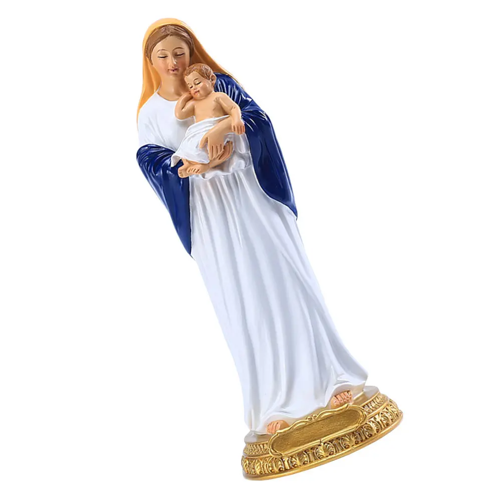 

Resin Mary and Statue Decorative Religious Ornament for Desk Window Bookcase Display Classic Church Decoration