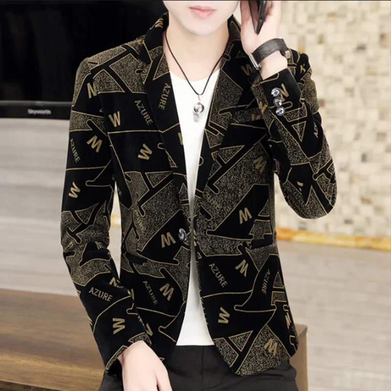 

High Quality Business Work Travel Fashion Trend Leisure Shopping Nightclub Party Groomsmen Dress Men's Slim Fit Suit Jacket