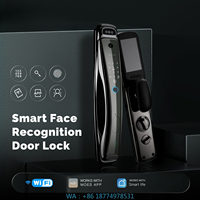 Infrared Night Vision Wake-up Fingerprint IC Card Password UnlockWiFi Smart Security Door Lock 3D Face Recognition 1MP