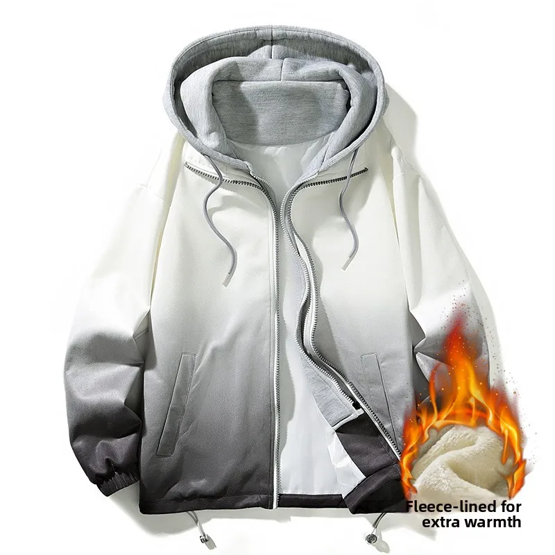 

Новая мужская утепленная повседневная свободная куртка с капюшоном, имитация двухслойности, с цветными блоками, модный бренд, осенне-зимняя верхняя одежда HE