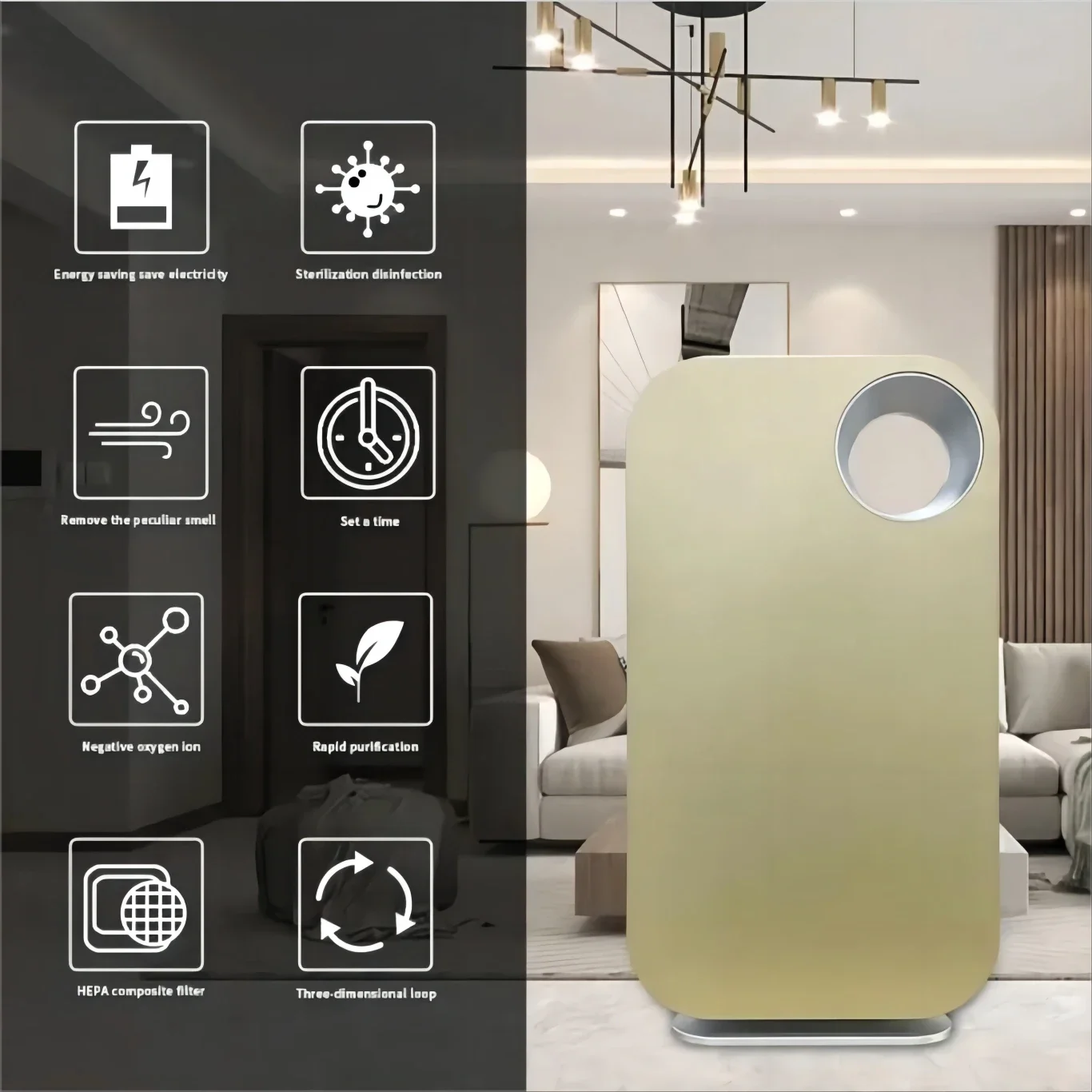 Easy To Carry Air Quality Color Light Display Cold Catalys Air Cleaner Air Purifier for Homes