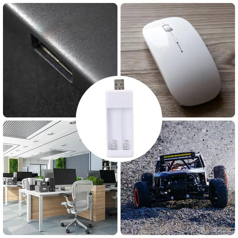 Cargador de batería AAA con luz indicadora LED, velocidad de carga más alta, recargable de iones de litio y Ni-MH