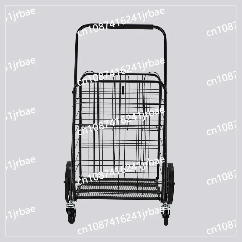 Extra Large Shopping Cart for Groceries 450lbs Heavy Duty Grocery Cart on Wheels Folding Dual Basket Utility Carts