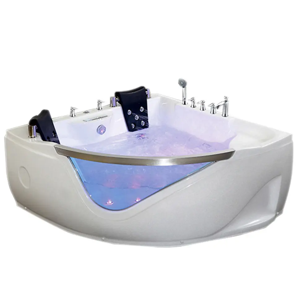 &c Modern Hotel Use  Triangular Corner Hydro Massage Bathtub with Whirlpool & Computer Control