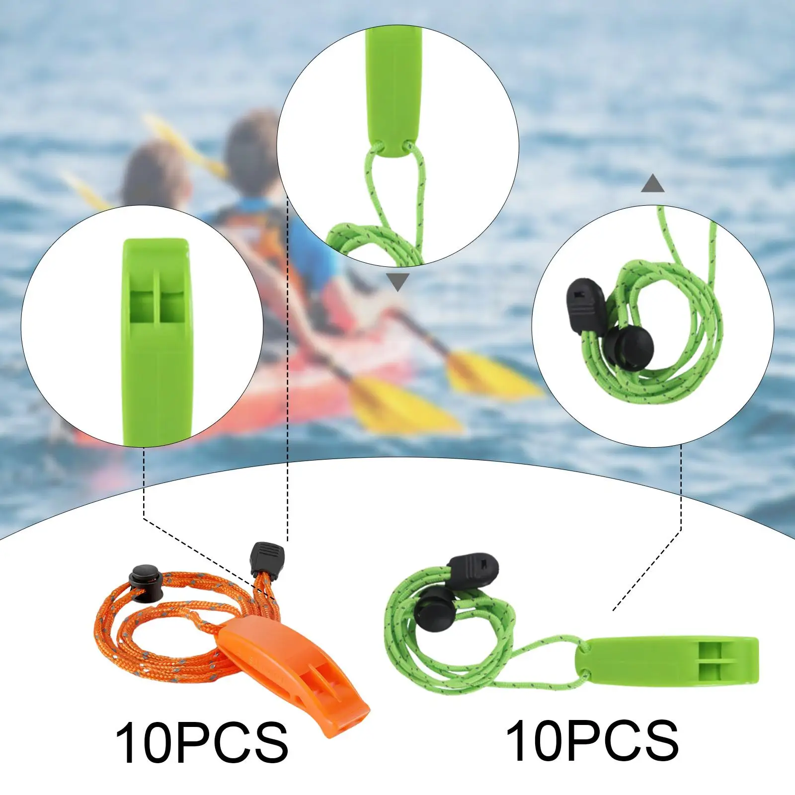 

10 Pieces Emergency Whistle Loud Survival for Hiking Camping Boating