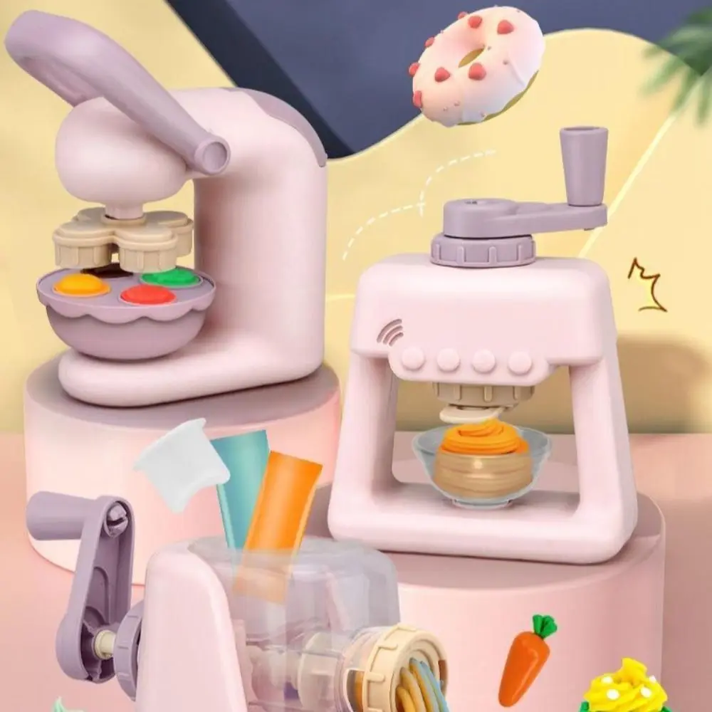 Play House Cooking Toys Simulation Kitchen Ice Cream Machine Mini Noodles Colourful Clay Pasta Machine Safe DIY Children