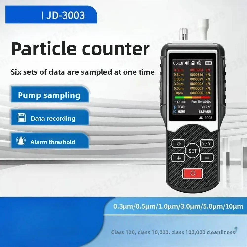 JD-3003 Pump Suction Airborne Particle Counter 6 Channel Laser Handheld for Class Million Cleanroom
