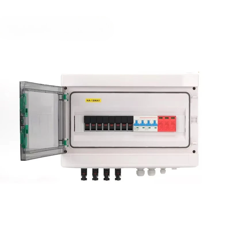 Waterproof Dustproof IP65 4 in 1 Out 1000V DC Solar PV Array Combiner Box with Monitor