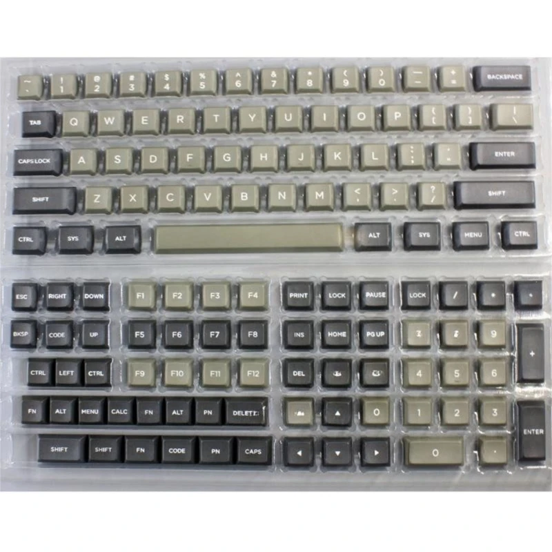 130PCS Keycaps Two-color Gray DSA Keycap Set For 64/96/980/104/108