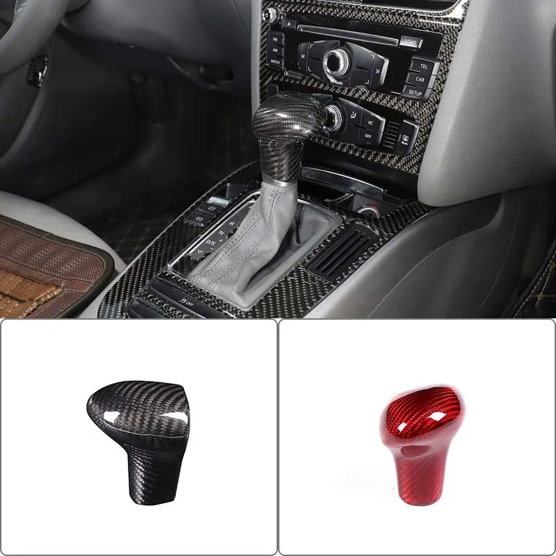 

For Audi A4L A6 Q5 2013-2016 Gearshift Head Protective Cover True Carbon Fiber 1 Piece Set car Accessories