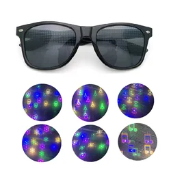 Women 3D Diffractive Optical Fireworks Glasses Christmas Tree Special Effect Sunglasses Adult Dance Light Show Female Glasses