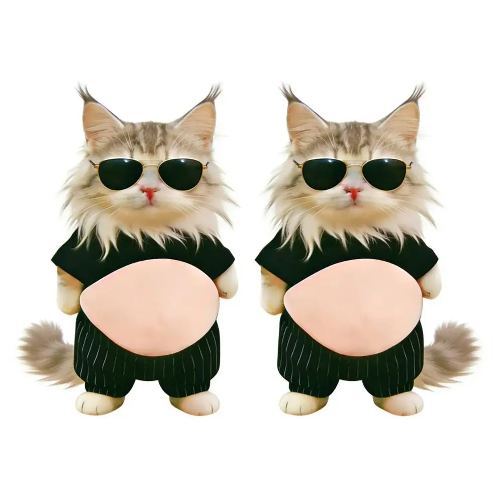 2PCS Cute 3D Soft Belly Cat Sticker  Dog Phone Case Decoration Animal Laptop Decal Soft Belly Design Stickers Gifts image 2
