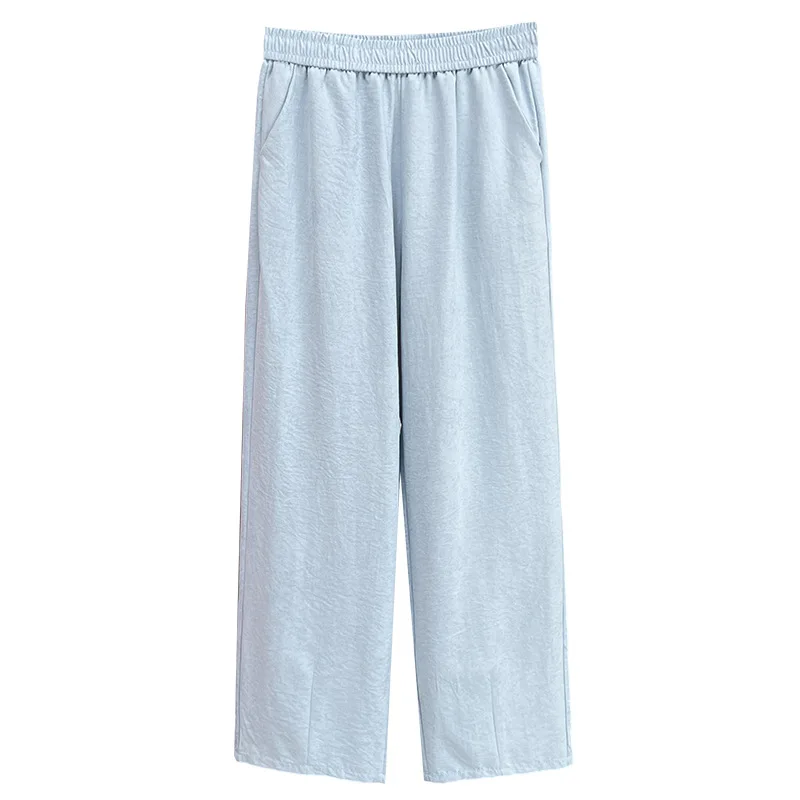 

100 кг новые летние широкие брюки повседневные тонкие женские прямые длинные брюки больших размеров 8026