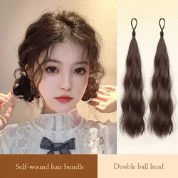 Fashion self-winding hair bundle Ball Head parrucca da donna One Piece Natural Fluffy Head artefatto Flower Bud Hair Bag