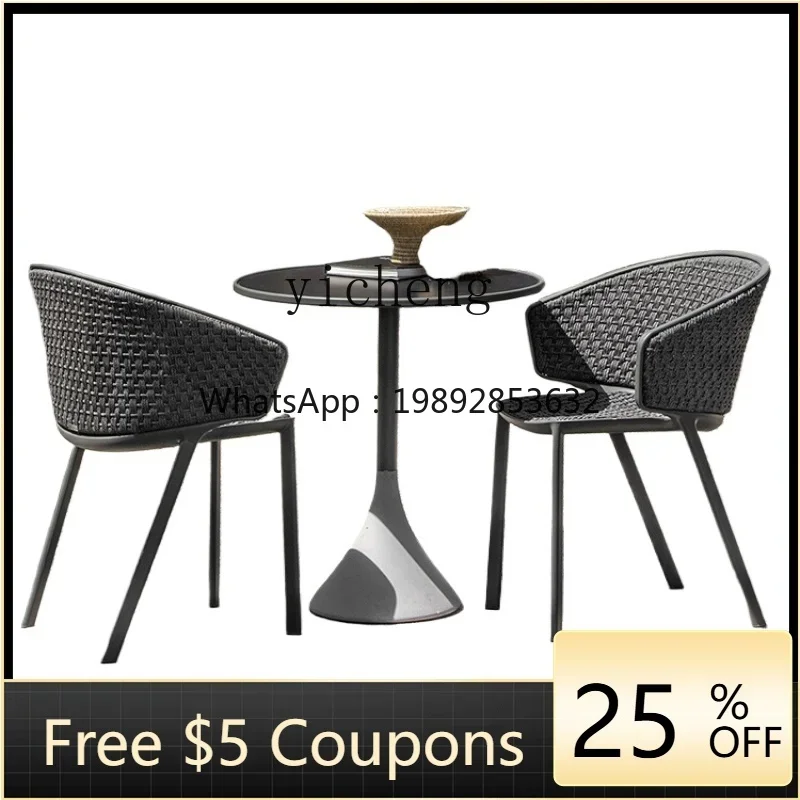 Outdoor Desk-Chair Courtyard Balcony Outdoor Leisure Garden Sunshine Room Aluminum Alloy Terrace Rope