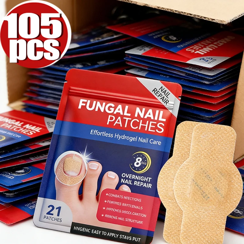 21/105pcs Waterproof Nail Fungus Correction Patch Finger Guard Bandage for Nail Fungus Hollow Nail Cover Disguise Patch