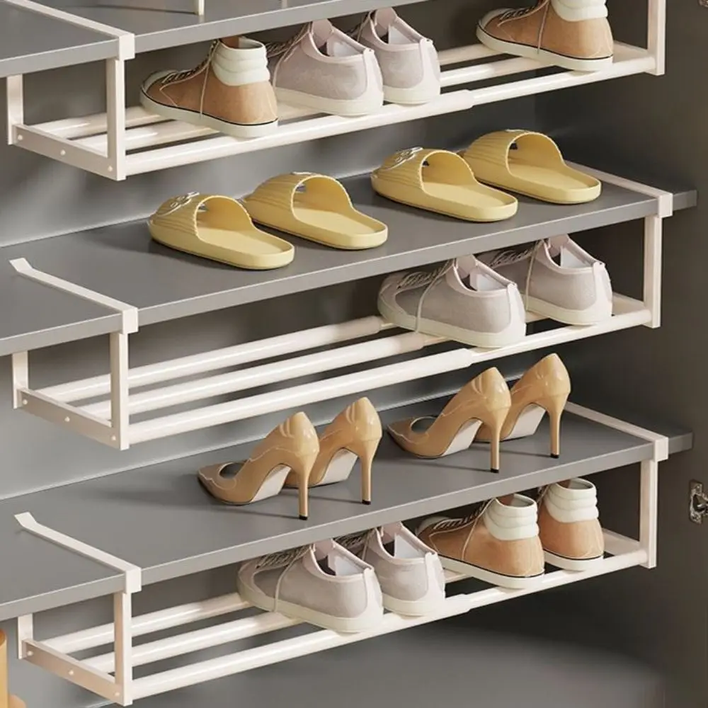 

Organizer 15.7-27.6 In Shoe Rack Hanging Adjustable Shoe Storage Retractable Multifunctional Under Cabinet Shelf Laundry Room