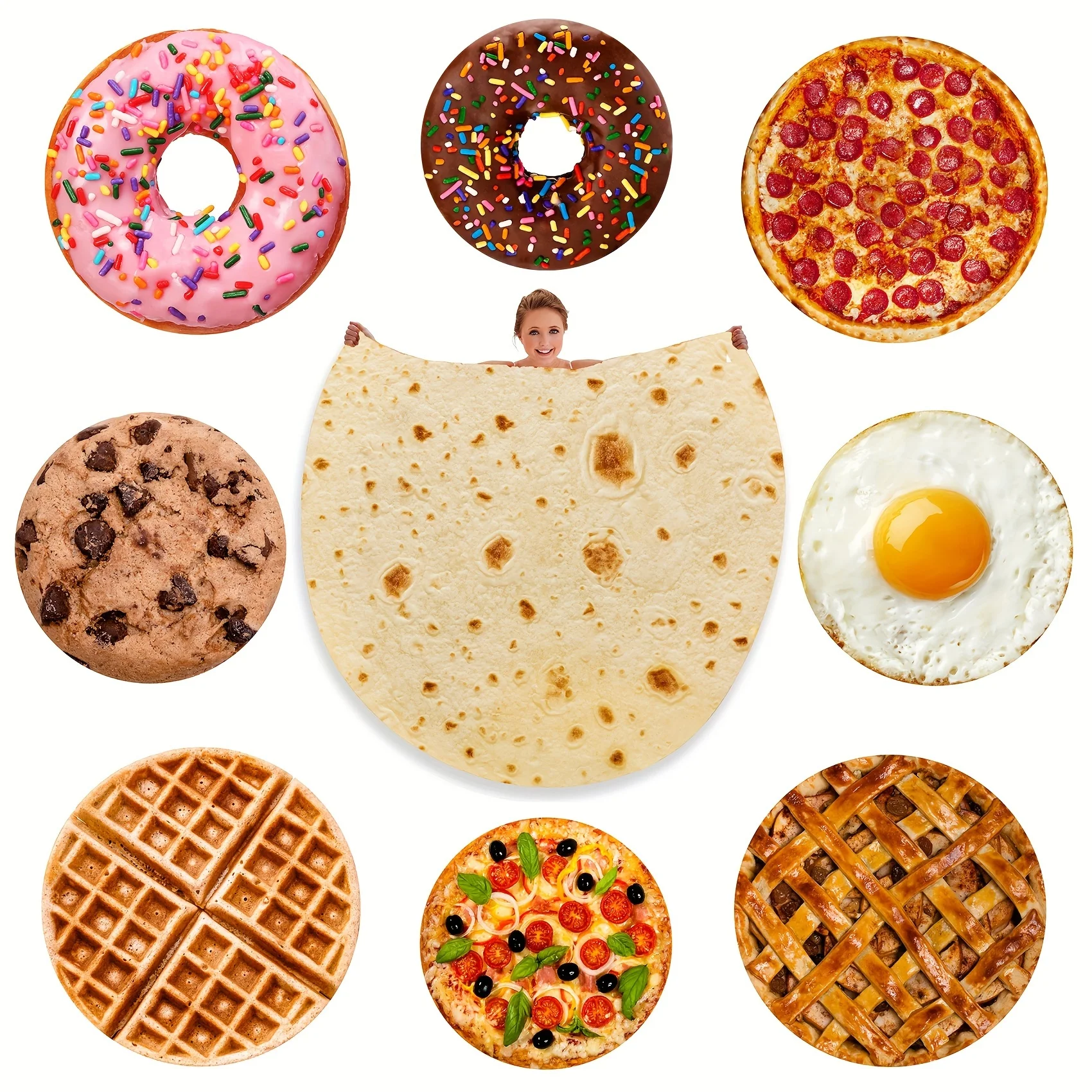 Piece Food Blanket Adults Fun Realistic Food Throw Blanket Novelty Giant Food Blanket Style Options Available Home Room Decor