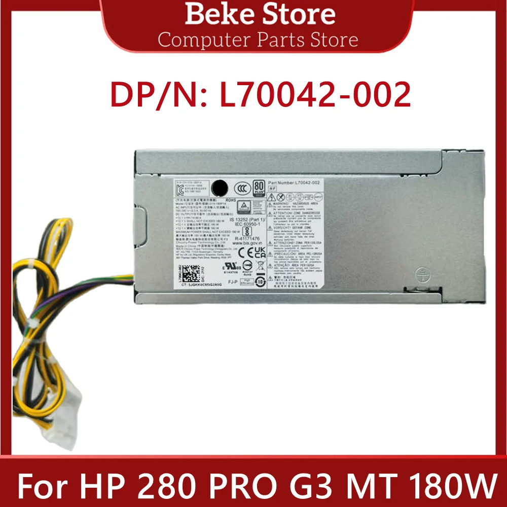 Beke TT Original For HP 280 PRO G3 MT 180W Power Supply L70042-002 L70042-004 PCK017 D19-180P1A 4+4PIN 100% Tested Fast Ship