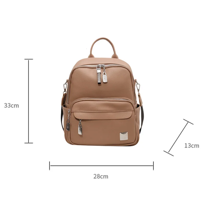 New Luxury Pu Leather Backpack Women Soft Shoulder Bag Ladies Large Capacity Travel Backpacks School Bags Girls Mochila Feminina