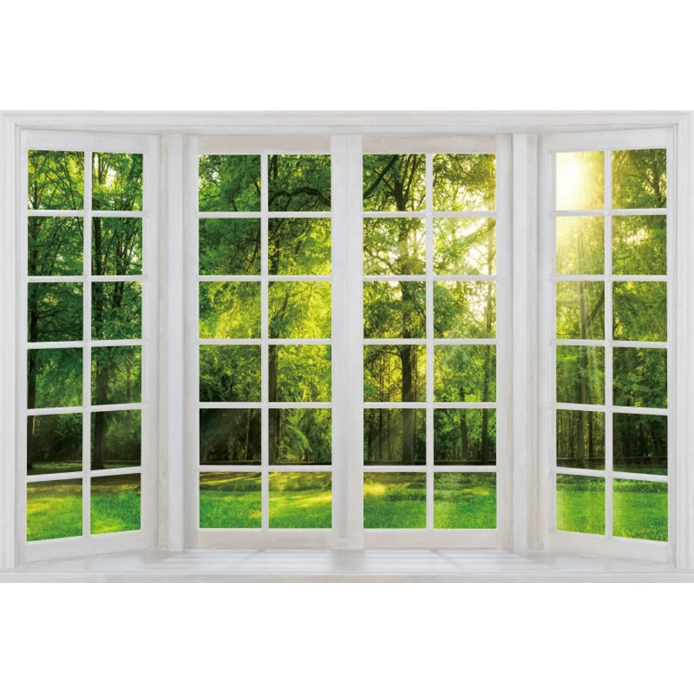 Yeele ฤดูใบไม้ผลิทิวทัศน์หน้าต่างการถ่ายภาพฉากหลังฤดูร้อนชายหาดชายทะเลป่าพื้นหลังถ่ายภาพ Room ตกแต่งภาพสตูดิโอ