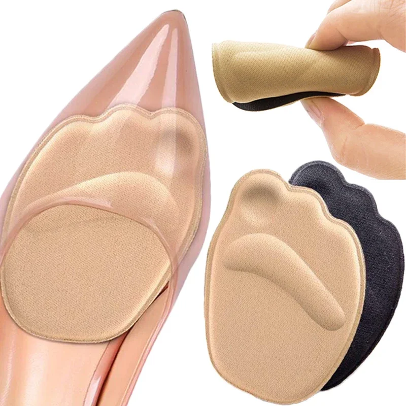 2pairs Women Half Insoles High Heels Pads Back Sticker Memory Foam Pain Relief Insoles Anti-slip Shoe Inserts Pad Heel Protector