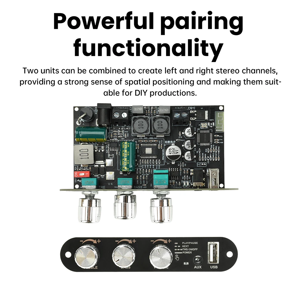 ZK-1001U 100W บลูทูธ 5.3 โมโน TPA3116D2 โมดูลบอร์ดแอมพลิฟายเออร์ รองรับแอป AUX แฟลชไดรฟ์ USB การ์ดเสียง USB DC 9-24V