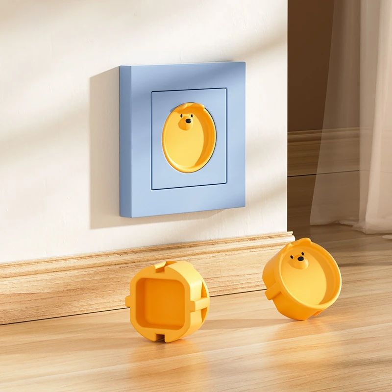 Baby Safety Protection Socket Protective Cover Cute Cartoon Children Electric Shock Prevention Dust Protection Cover