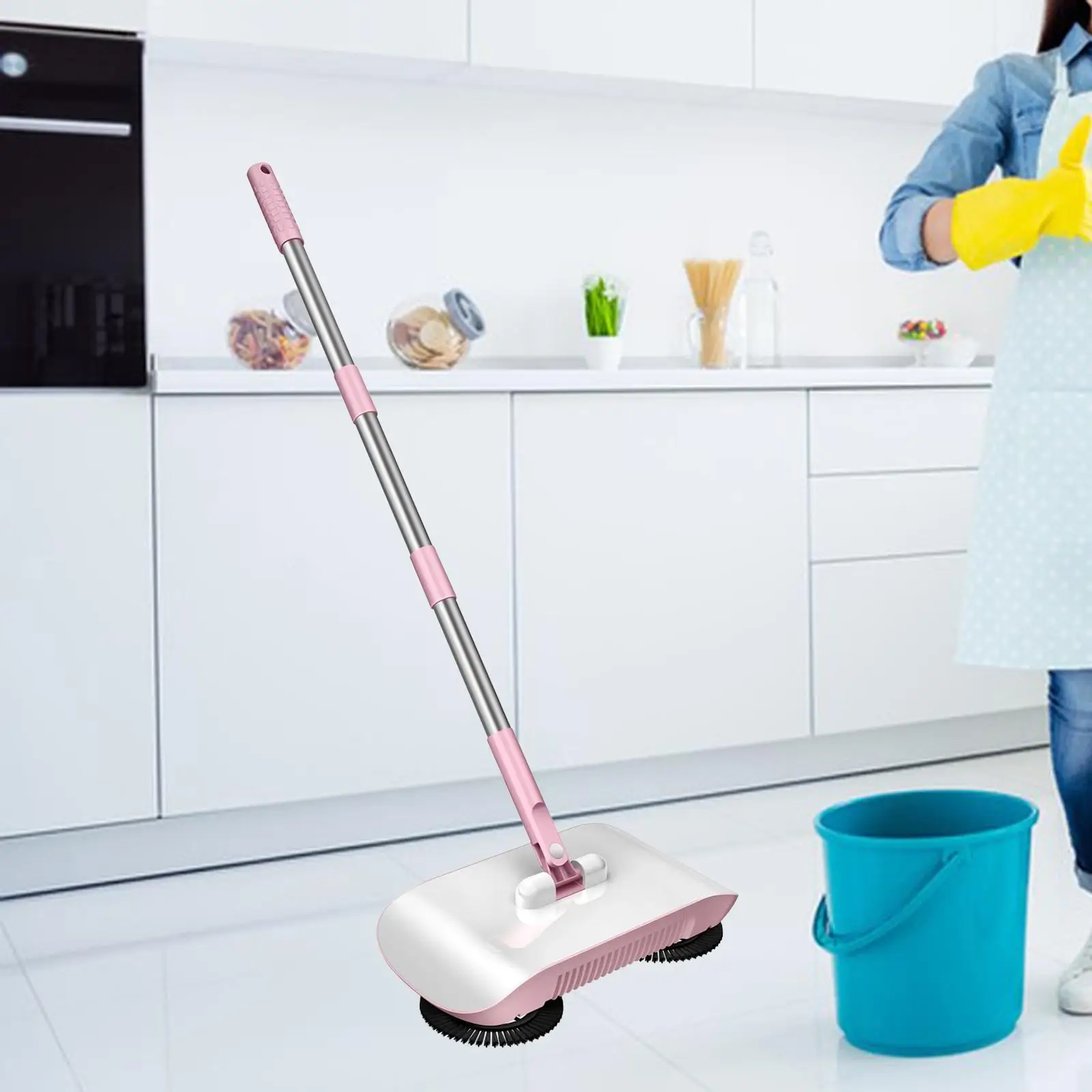 Handschubkehrmaschine, leichter Kehrmopp für Marmor, Hartholz, Holzböden