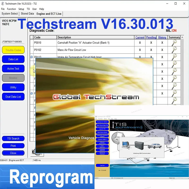 

2024 New For Toyota Techstream V16.30.013 scanning software ECM ECU+Techstream17.10.012 coding diagnose car scanning OTC Scanner
