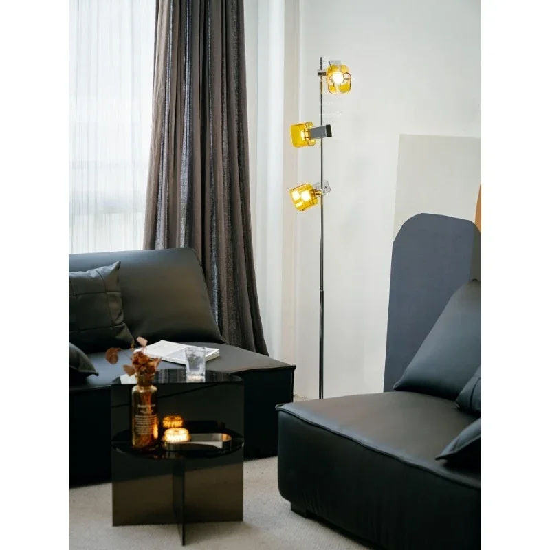 Modern living room atmosphere magnetic detachable breathing adjustable three-head floor lamp
