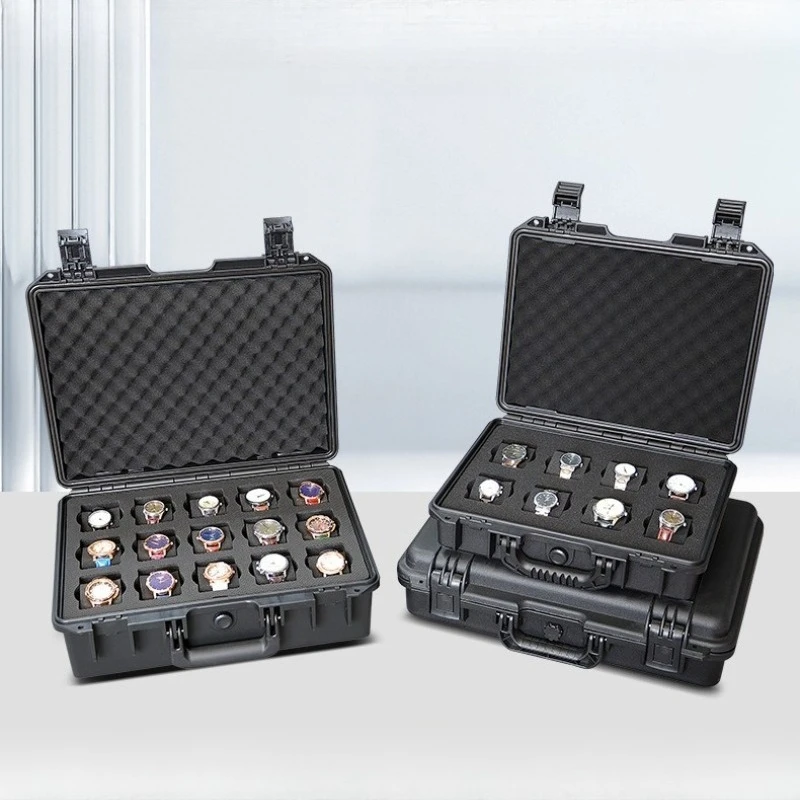 PP Plastic Watch Storage Box Handheld Thicken Watch Case Men Wrist Watches Display Organizer Sturdy Multi-functional Tool Boxes