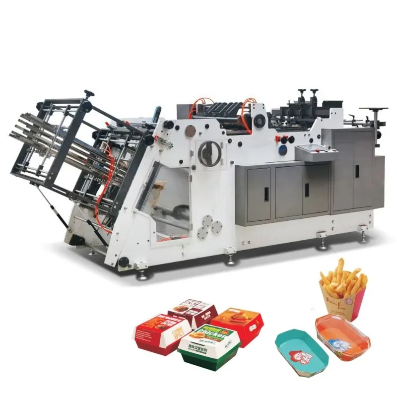 High Speed Disposable Kraft Paper Box Forming Machine Hamburger Carton Erecting Equipment Box Making Machine 200pcs/min Sale