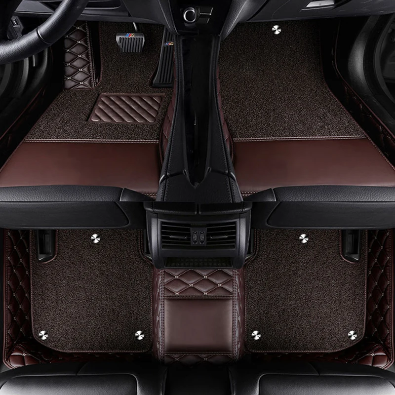 Custom Car Floor Mats for MINI F55 F56 4 Doors 2014-2022 Interior Details Car Accessories Double-deck Removable