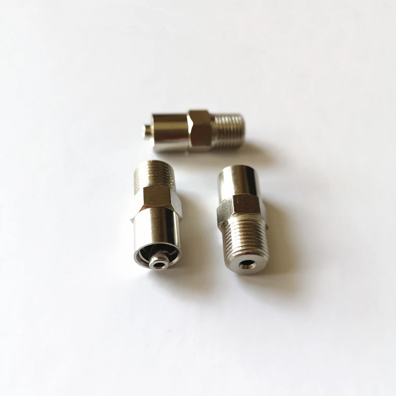 Imagem -03 - Conector de Seringa Metálica Adaptador Luer Lock Macho Engrossado Encaixe de Rosca Latão Niquelado Seringa de Metal g1 8