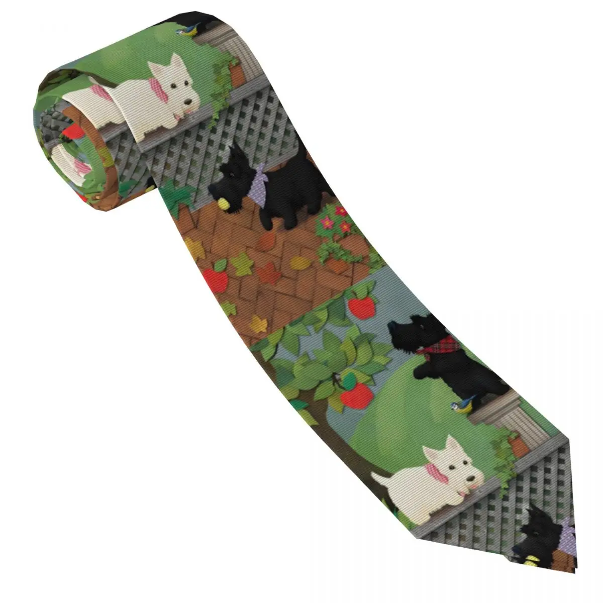 Custom Scottish Terrier Dog Tie Men Cute Dog Cravat For Father's Day