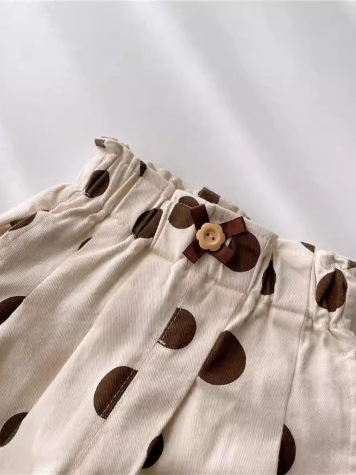 トレンディな水玉模様のストレートレッグパンツ ルーズフィット 春秋用 女の子用 ベビーガールズ用 おしゃれなカジュアルパンツ