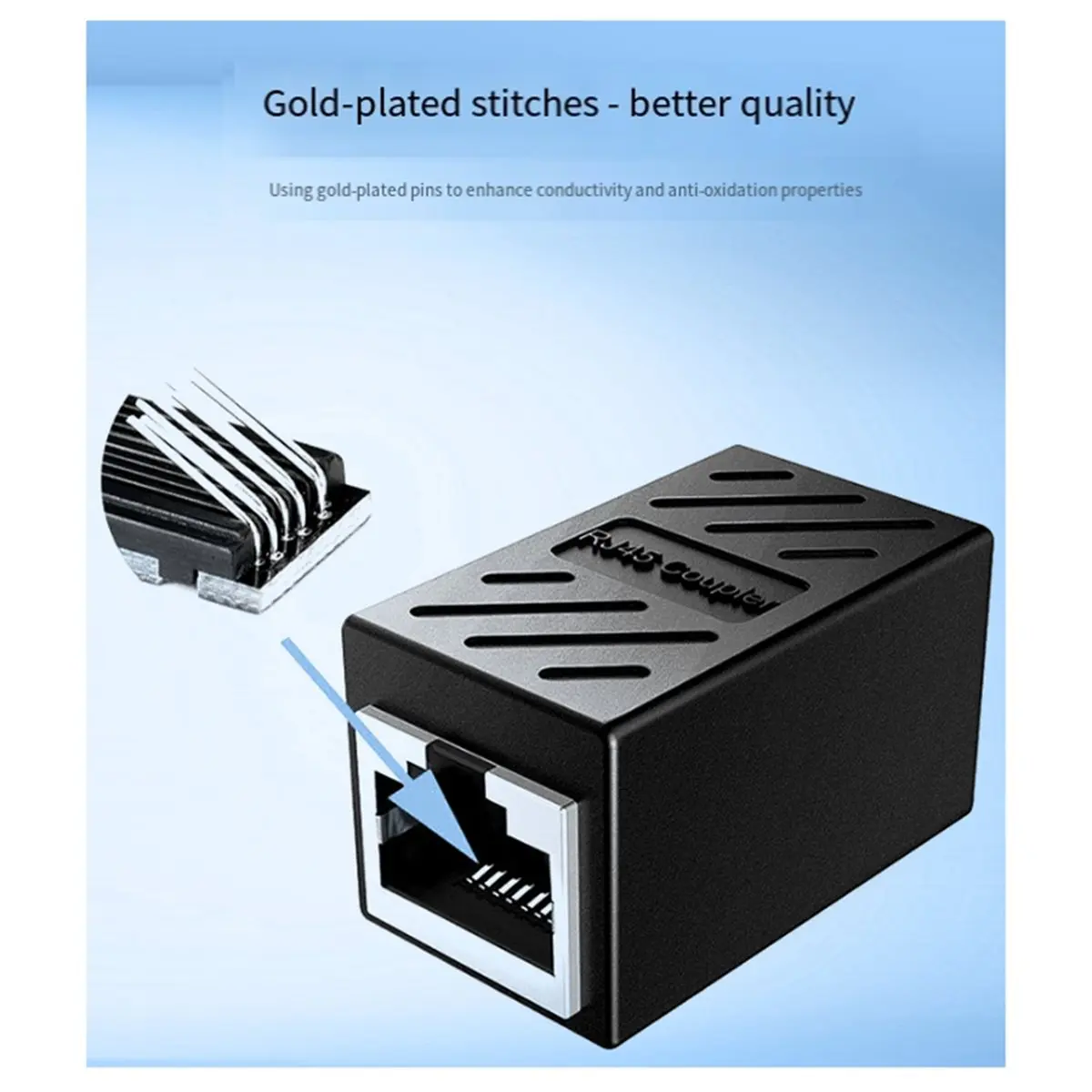 10pcs RJ45 Cat6 Ethernet Cable Extender Coupler - Female to Female Extender Connector for Network Cable