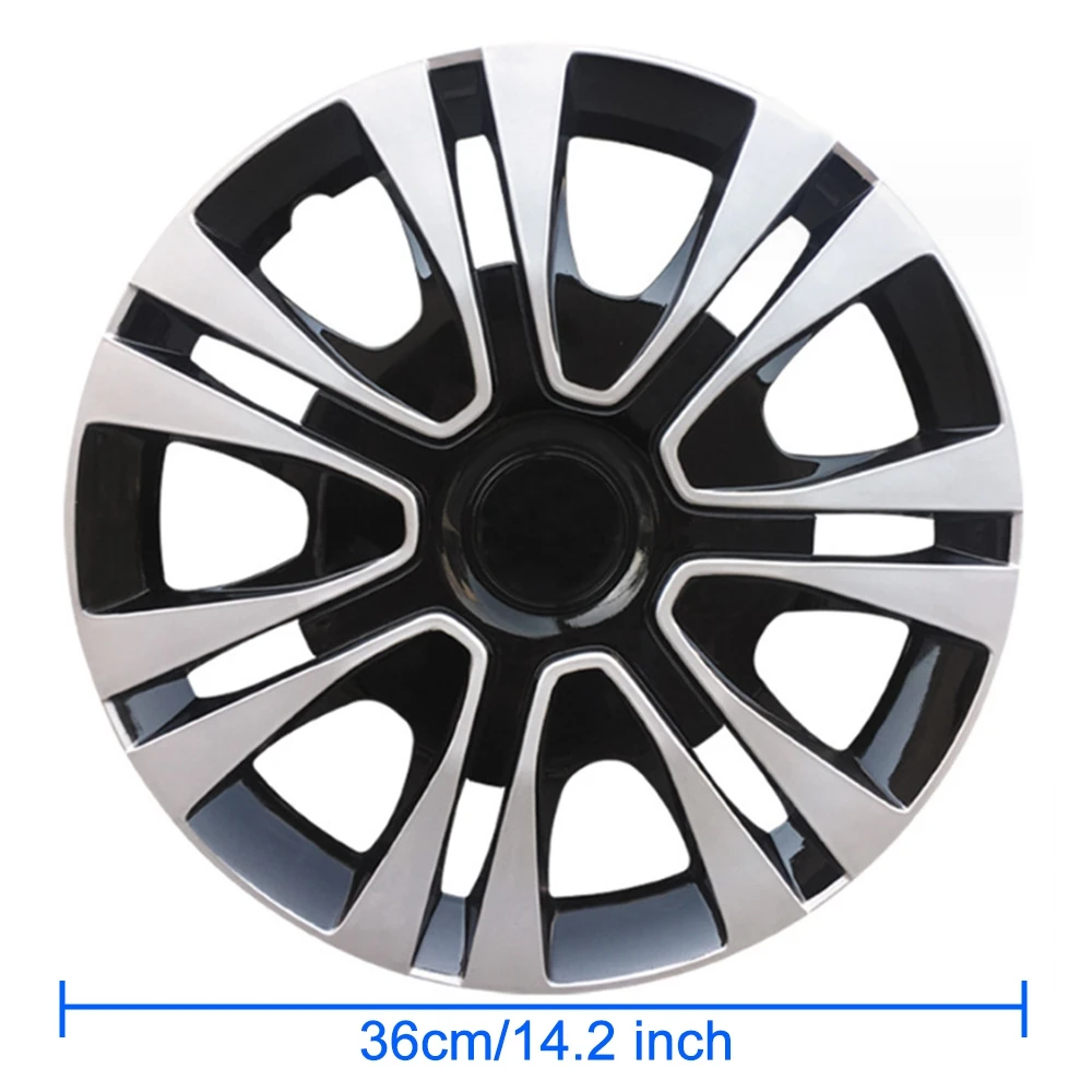 4pcs/set ABS 13 Inch Car Vehicle Wheel Rim Sliver Skin Cover Hub Caps R13 Racing Style Rim Center Cover Car Exterior Accessories