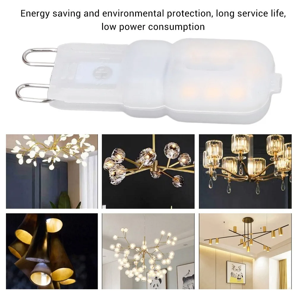 3Pcs New Dimmable G9 LED Bulb Warm White Energy Saving G9 Light Bulb Milky Cover Chandelier Lighting