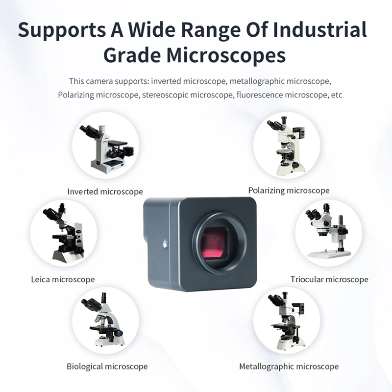 USB Microscope Camera 4K UHD Microscope Digital USB Camera 8MP With 1/1.8 Inch Sensor, USB2.0 Interface Durable Easy To Use