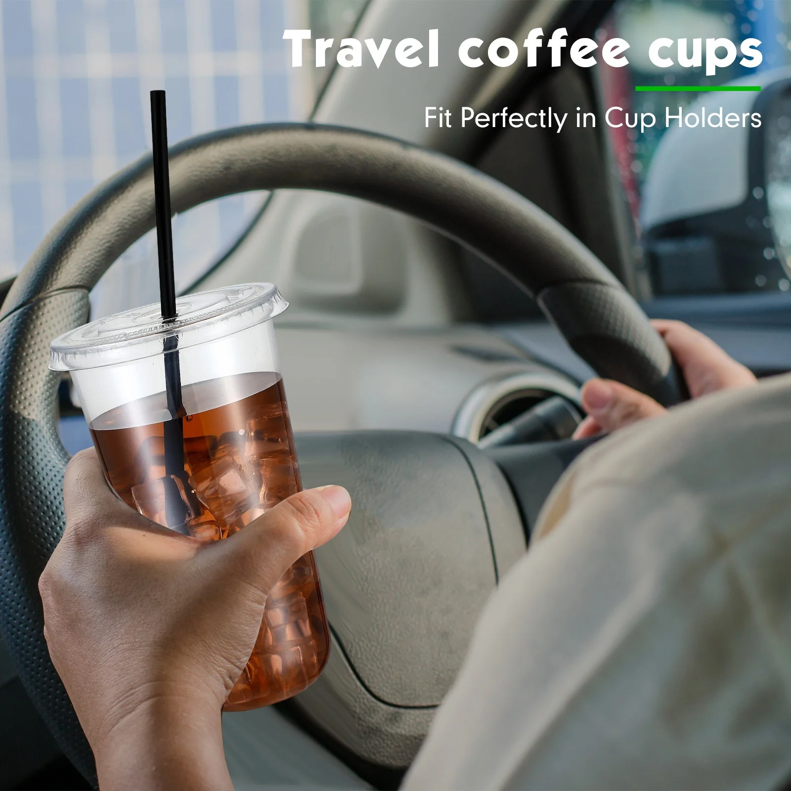 

100 Sets Of 20 Ounce Transparent Plastic Cups with Lids And Straws, Disposable PET Cups for Iced Coffee, Suitable for Drinking Cold Drinks, Juices, Frozen Cakes, Smoothies, Milkshakes, Coffee Shop Party Supplies, Party Drinkware, Cold Drink