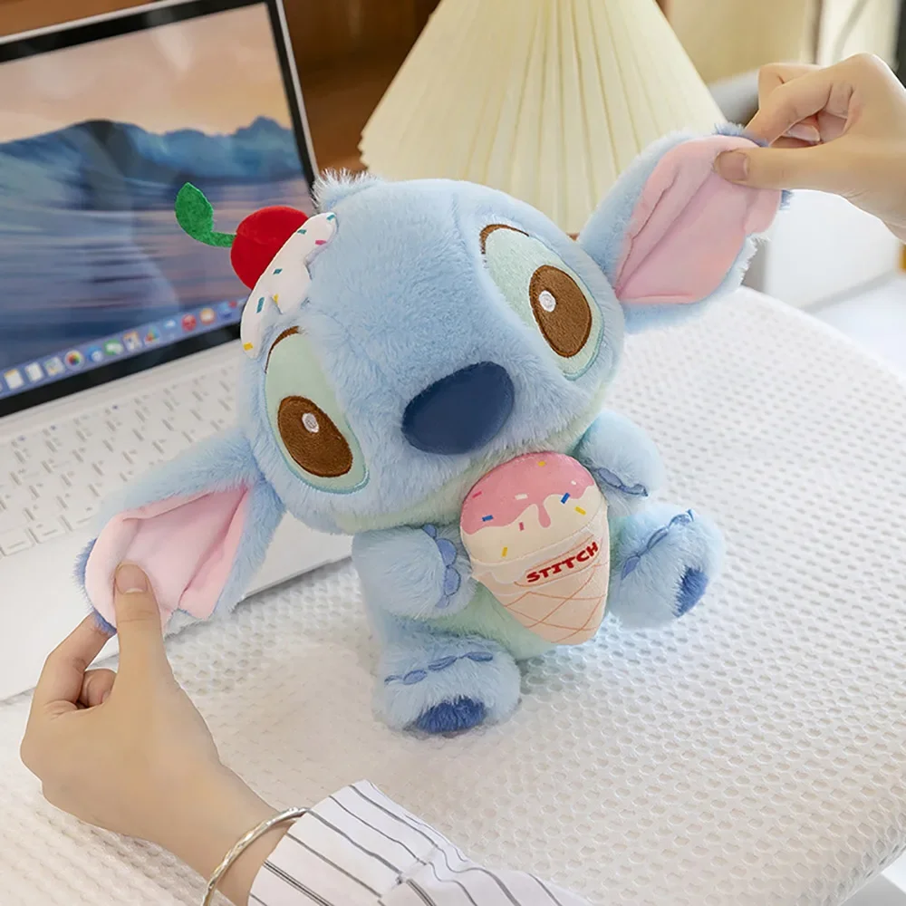 

28Cm Kawaii Ice Cream Stitch Plush Toy Anime Soft Stuffed Doll Comfort Pillow Sofa Cushion Decoration Christmas Gift for Friends