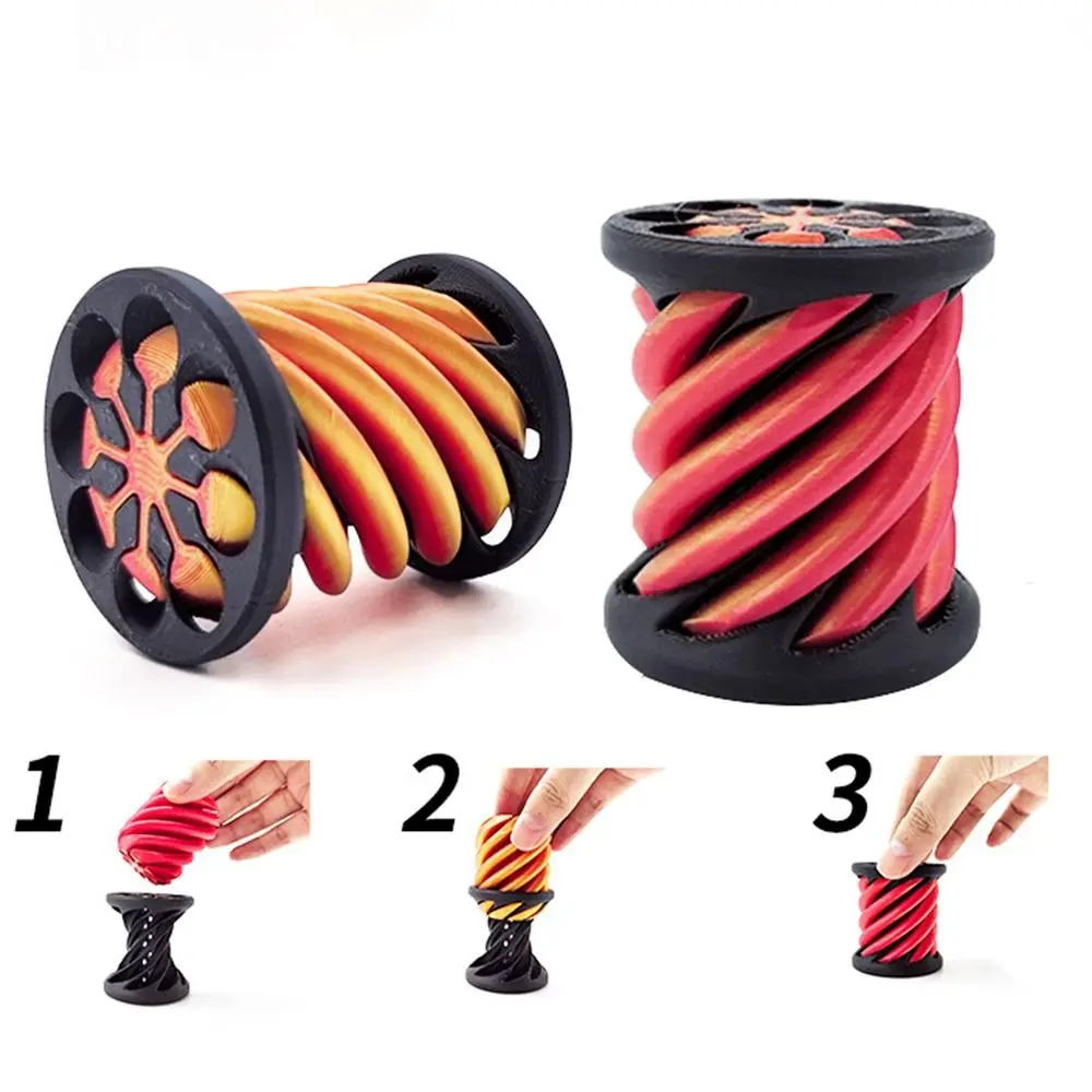 Impossible Pyramid Spiral Cone Toy Thread Illusion Mini Model Figurine Pass Through Pyramid Fidget Toy Adults Children Gift